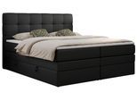 BOXSPRINGBETT LUKA KING 200/200 Schwarz Kunstleder - H4