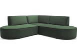 ECKSOFA Nora L-Form 3-Sitzer Universell, Samt, Dunkelgrün 223/73/223 cm
