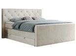 BOXSPRINGBETT KING VELEN 180/200 Beige Velvet - H3