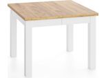 ESSTISCH Toren Weiß ausziehbar verlängerbar quadratisch, Eiche Braun 80-180/80/76.5 cm