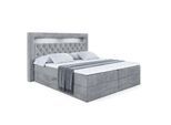 BOXBETT LED mit H3-Matratze und Lattenrost - NOEL GOLD - 160x200 Grau