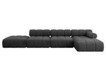 ECKSOFA modulares Sofa Lizur-L2 - 380x160x70 cm Schwarz Velours