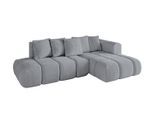 ECKSOFA Ottomane Rechts CLOUD-L-v1 280x185x90 Hellgrau Velours