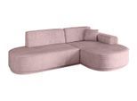 ECKSOFA Ottomane Rechts MARI-L1-v3 - 243x171x83 cm Rosa Cord