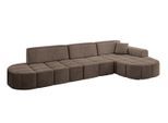ECKSOFA Ottomane Rechts LIVO-L2 - 337x173x79,5 cm Braun