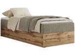 BOXBETT WOOD ZERO 90/200 - Dunkelbeige Struktur - H3 - Topper T25