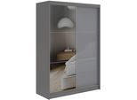 SCHWEBETÜRENSCHRANK mit Spiegel - WALENCJA - 150 - Grau lacobel