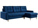 ECKSOFA Astra Dunkelblau Velvet