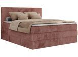 BOXSPRINGBETT TILIANO KING - 140/200 - Rosa Cord - H4