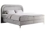 BOXBETT EIRA 160/200 Hellgrau Velvet - H4