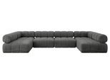 WOHNLANDSCHAFT modulares Sofa Garvo-U2 - 380x190x70 cm Dunkelgrau Velours