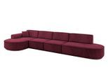 ECKSOFA Ottomane Links MARI-L3-v3 - 413x171x83 cm Bordeaux Velours
