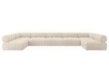 WOHNLANDSCHAFT modulares Sofa Garvo-U3 - 475x190x70 cm Beige Cord