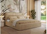 POLSTERBETT GOLD 5 CLASSIC 200/200 - Beige Plüsch - Schaum-Matratze