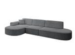 ECKSOFA Ottomane Links MARI-L2 - 328x171x79 cm Dunkelgrau Cord