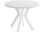 ESSTISCH Savio Weiß rund ausziehbar verlängerbar XXL, Weiß 100-300/100/77 cm