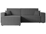 ECKSOFA mit Schlaffunktion und Bettkasten CELTIC-XL - 277x143x83 cm Grau Bouclé