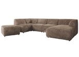 WOHNLANDSCHAFT MODARO U 6M - Braun Cord - Rechts