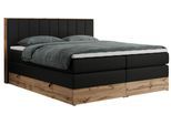 BOXSPRINGBETT BELLISSIMO KING 140/200 Schwarz Kunstleder - H4