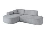 ECKSOFA Ottomane Links MARI-L1-v3 - 243x171x83 cm Grau Velours