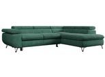 ECKSOFA PEDRO L Grün Struktur - Rechts Seite