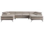 WOHNLANDSCHAFT PEDRO U Samt Beige