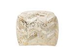 PATCHWORK-SITZPOUF Fell creme-gold, 50/50/40 cm