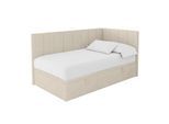 EINZELBETT Jugendbett mit Bettkasten Links, mit Matratze - LOVY 100x200 Beige