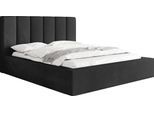 POLSTERBETT Amira mit Bettkasten, Schwarz Samt 200x200 cm