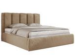 POLSTERBETT SAVINO CLASSIC 160/200 - Beige Plüsch - Schaum-Matratze