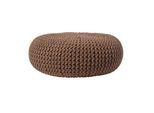 STRICK-POUF braun, Bodenkissen rund 70/70/23 cm