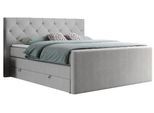 BOXSPRINGBETT KING VELEN 140/200 Hellgrau Struktur - H3