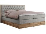 BOXSPRINGBETT AMORE KING 180/200 Hellgrau Struktur - H3