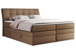 BOXSPRINGBETT GOLD-10 KING 120/200 Braun Kunstleder - H4
