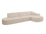 ECKSOFA Ottomane Rechts MARI-L2 - 328x171x79 cm Beige Velours