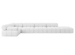 ECKSOFA modulares Sofa Felto-L3 - 475x190x70 cm Weiß Bouclé