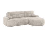 ECKSOFA mit Schlaffunktion und Bettkasten LIRA-L - 264x172x89 Creme