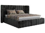 POLSTERBETT GOLETTA CLASSIC 180/200 - Dunkelgrau Plüsch - ohne Matratze