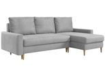 ECKSOFA Lang Velvet Hellgrau