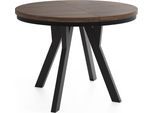 ESSTISCH Strato Black runder ausziehbarer, Eiche Sonoma dunkelbraun 80-160/80/77 cm
