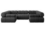 WOHNLANDSCHAFT modulares Sofa Birno-U1 - 285x190x70 cm Schwarz Velours