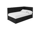 EINZELBETT Jugendbett mit Bettkasten Links, mit Matratze - LOVY 80x200 Schwarz