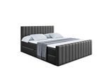 BOXBETT EDITA-Z - 160x200 cm - H3 - Schwarz Hochglanz