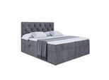 BOXBETT mit Matratze H3 und Lattenrost - MIRAGE - 200x200 Dunkelgrau