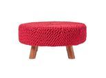 STRICK-HOCKER rot, rund 62/62/30 cm