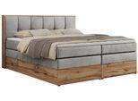 BOXSPRINGBETT ALBERO 1 KING 120/200 Hellgrau Velvet - H4