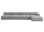 ECKSOFA modulares Sofa Razon-L3 - 380x160x70 cm Hellgrau Velours