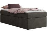 BOXBETT ZERO 90/200 - Dunkelgrau Kunstleder - H3 - Topper T25
