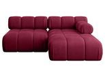 ECKSOFA modulares Sofa Razon-L1 - 190x160x70 cm Bordeauxrot Velours