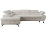 ECKSOFA PABLO L Beige Cord - Links Seite mit Visco Topper